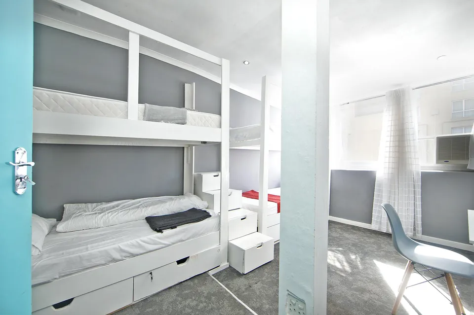 Lower bunk bed with storage drawers